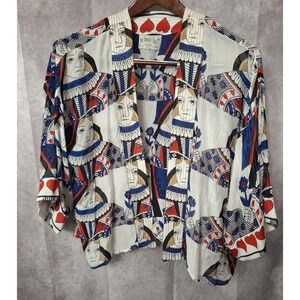 One Hundred Stars Queen of Hearts Kimono Size L/XL Lightweight Sheer Lagenlook